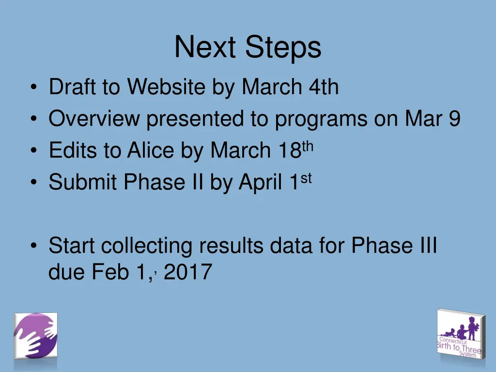 next steps