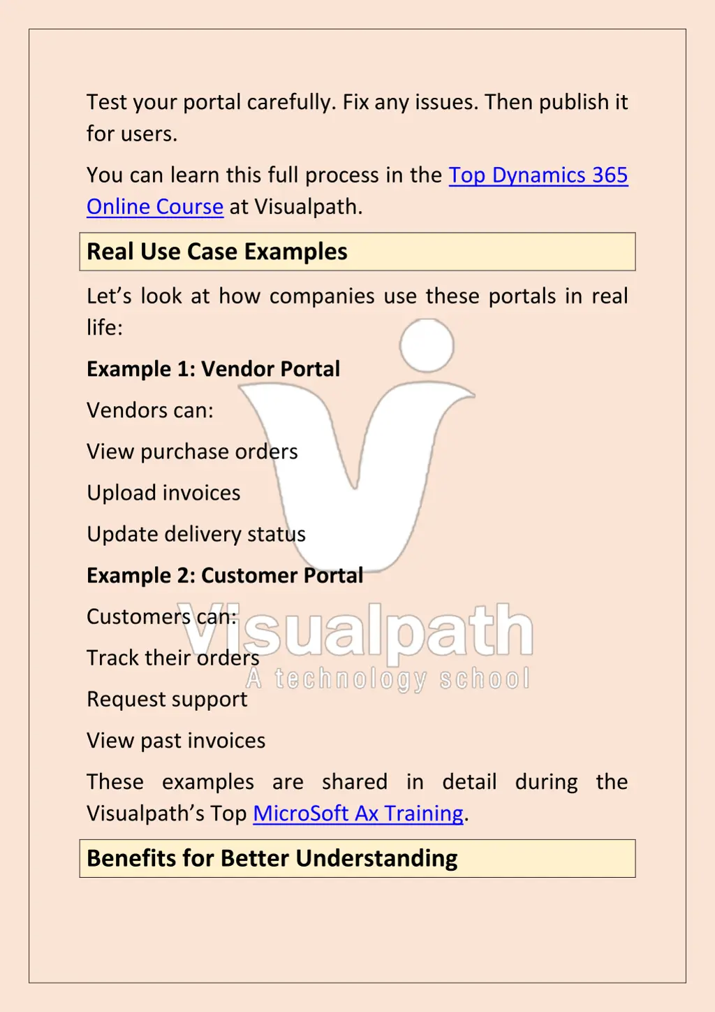 test your portal carefully fix any issues then