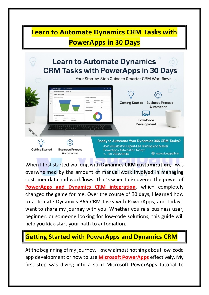 learn to automate dynamics crm tasks with