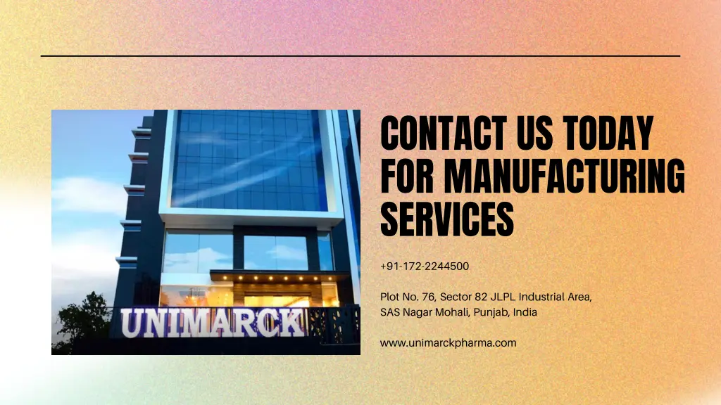 contact us today for manufacturing services