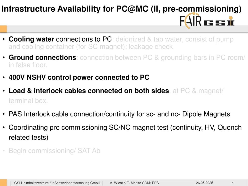 infrastructure availability for pc@mc