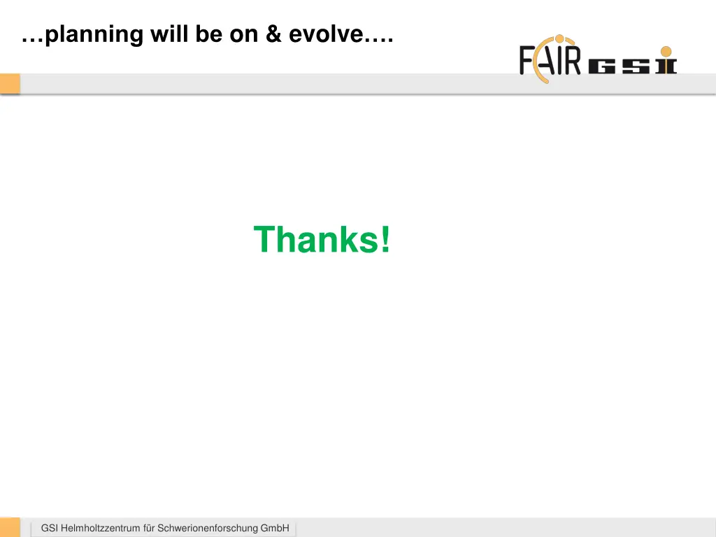 planning will be on evolve