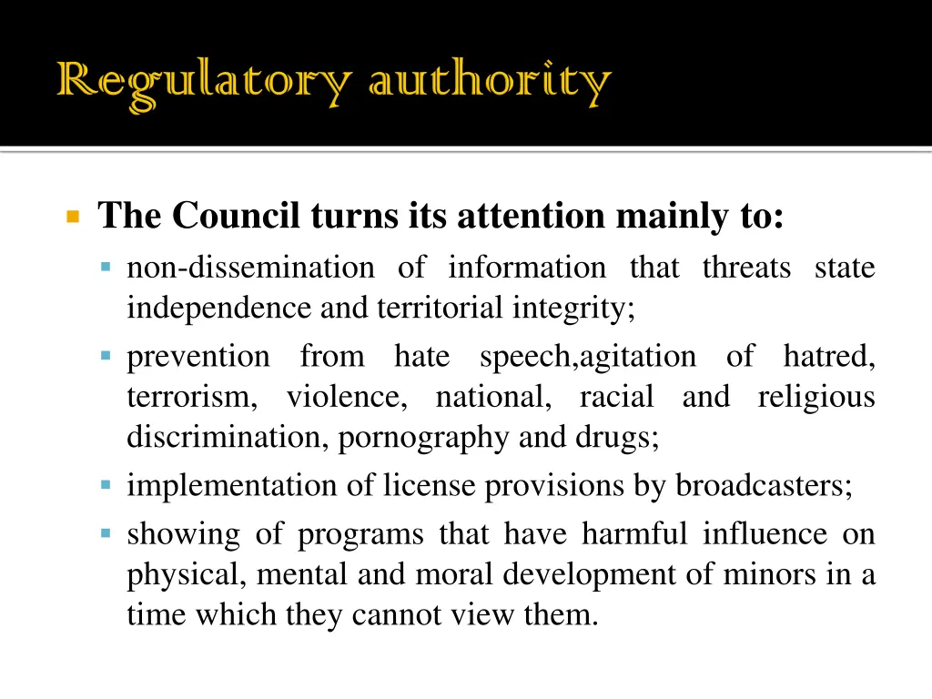 the council turns its attention mainly