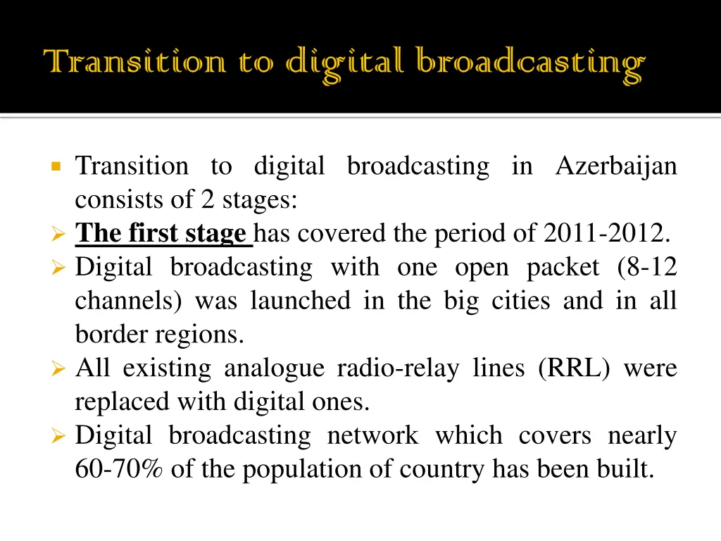 transition to digital broadcasting in azerbaijan