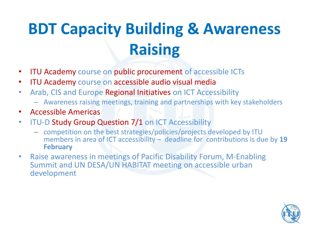bdt capacity building awareness raising