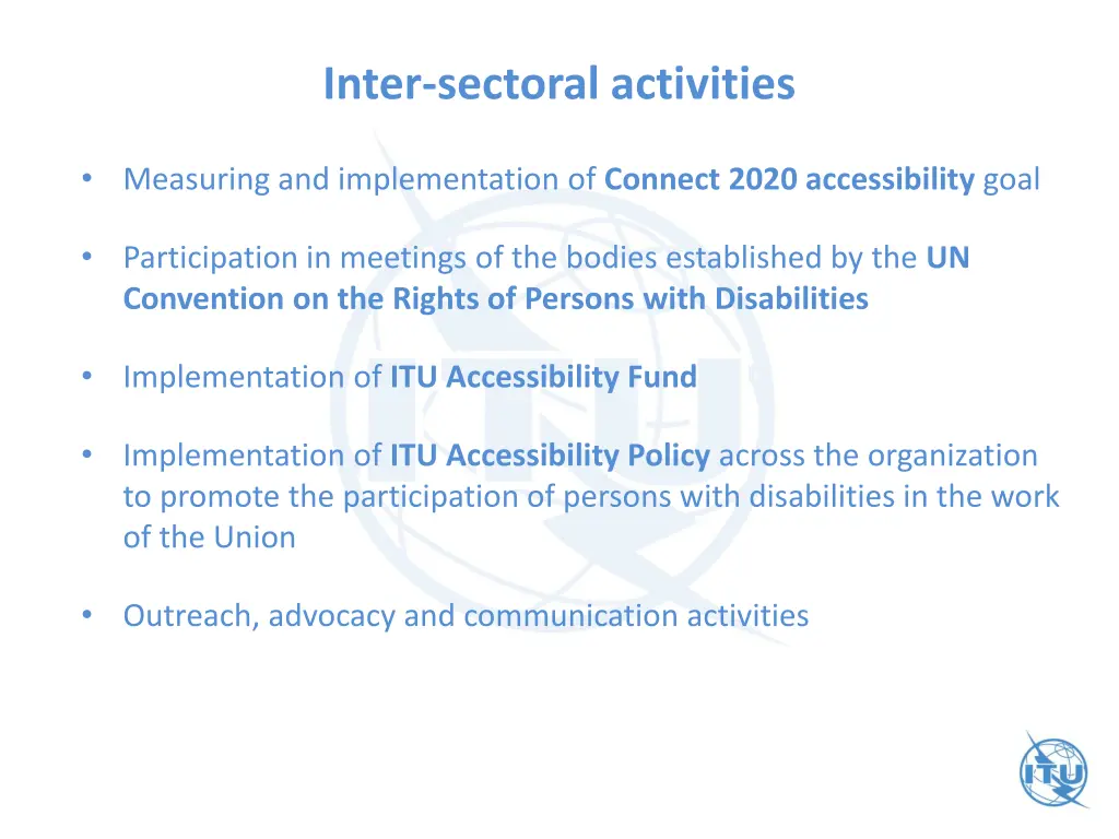 inter sectoral activities
