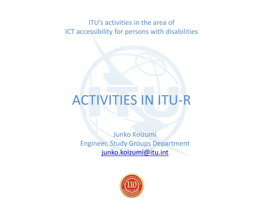 itu s activities in the area of ict accessibility 1