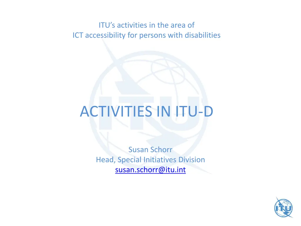 itu s activities in the area of ict accessibility 3