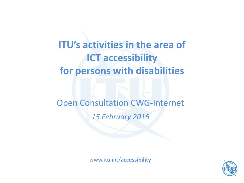 itu s activities in the area of ict accessibility 5