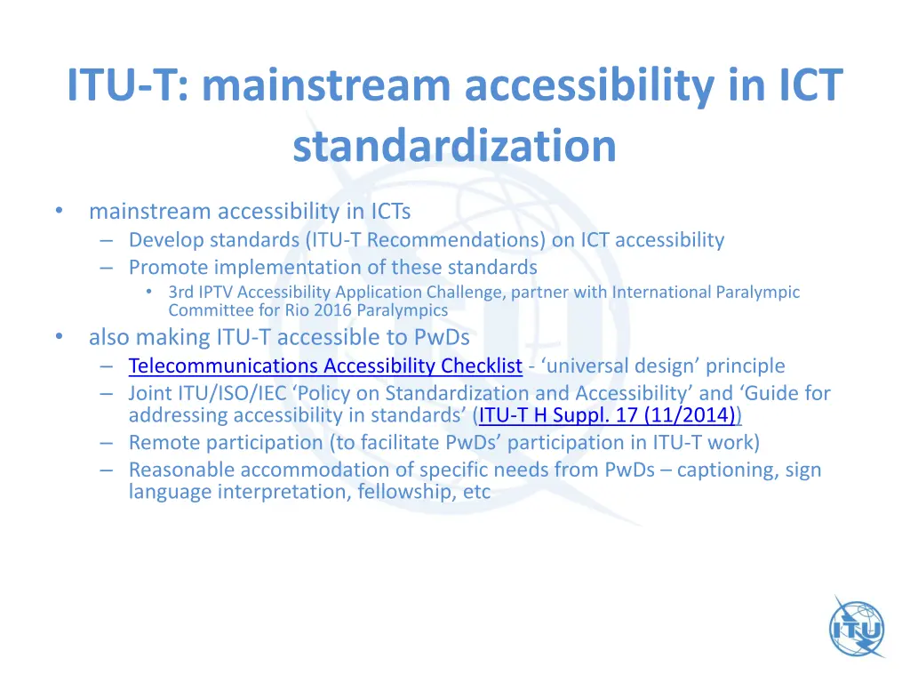 itu t mainstream accessibility