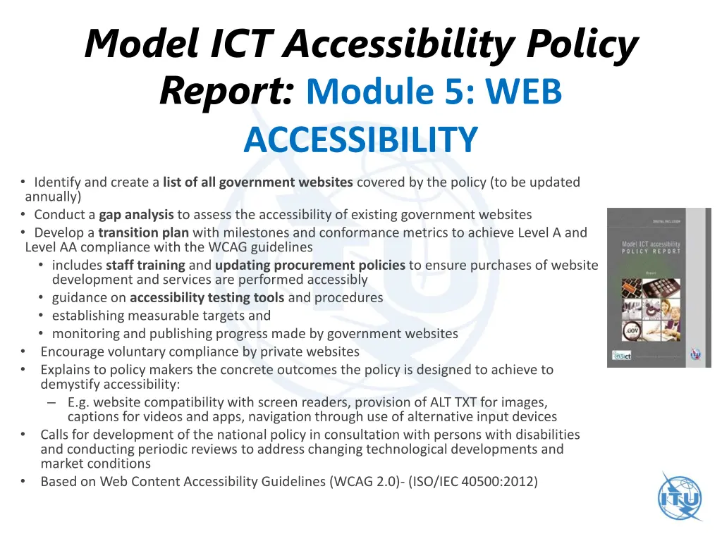 model ict accessibility policy report module
