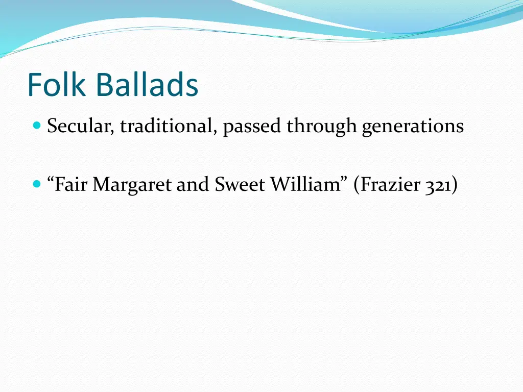 folk ballads