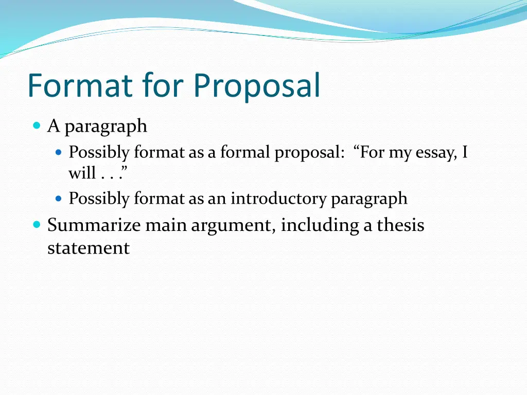 format for proposal