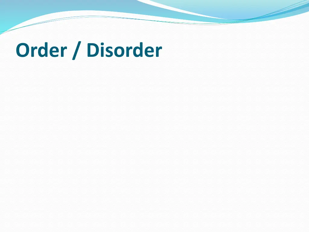 order disorder