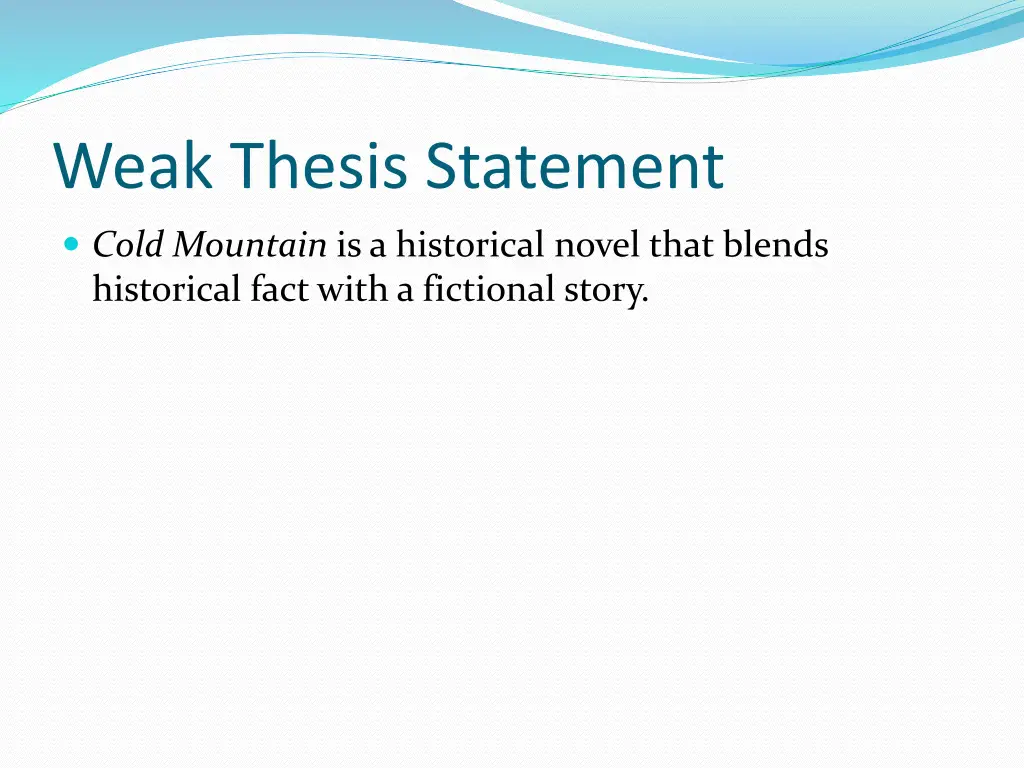 weak thesis statement