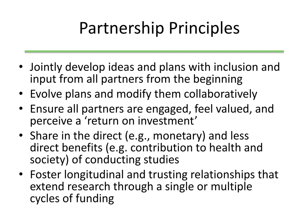 partnership principles