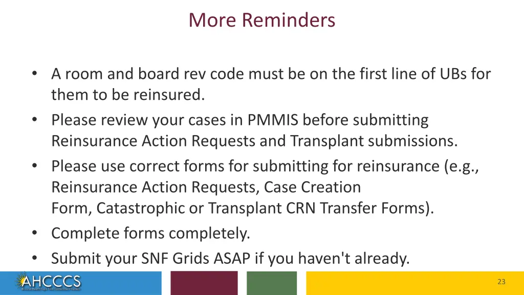more reminders
