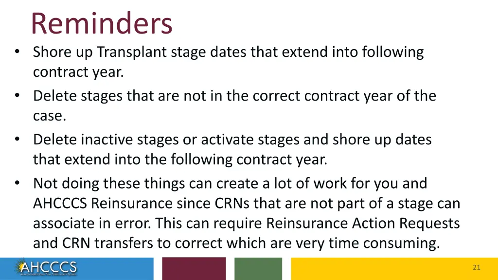 reminders shore up transplant stage dates that