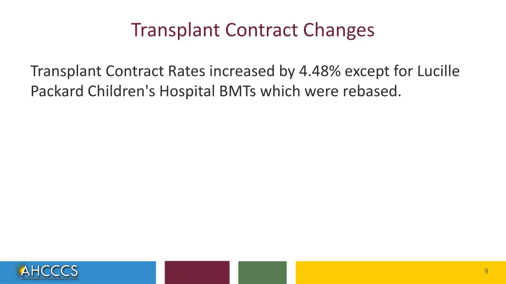 transplant contract changes
