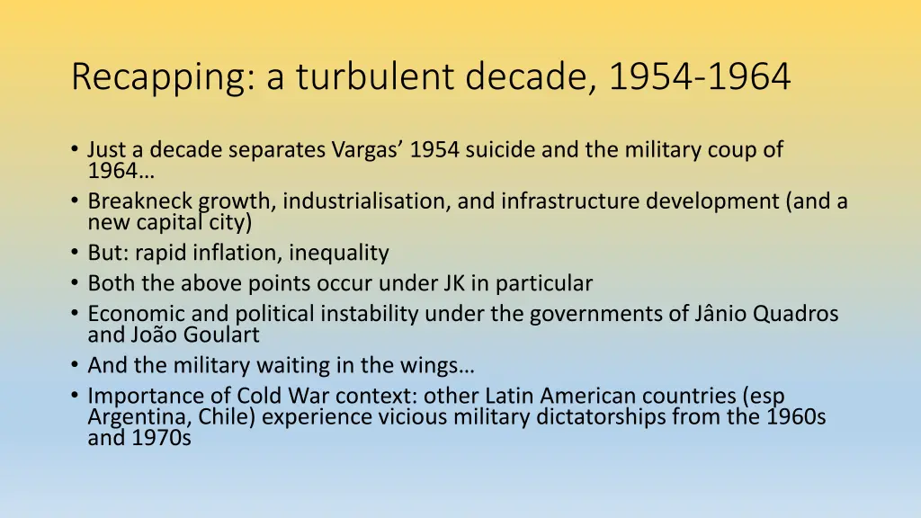 recapping a turbulent decade 1954 1964