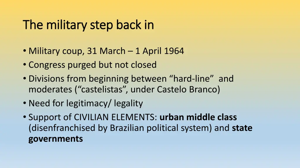 the military step back in the military step back