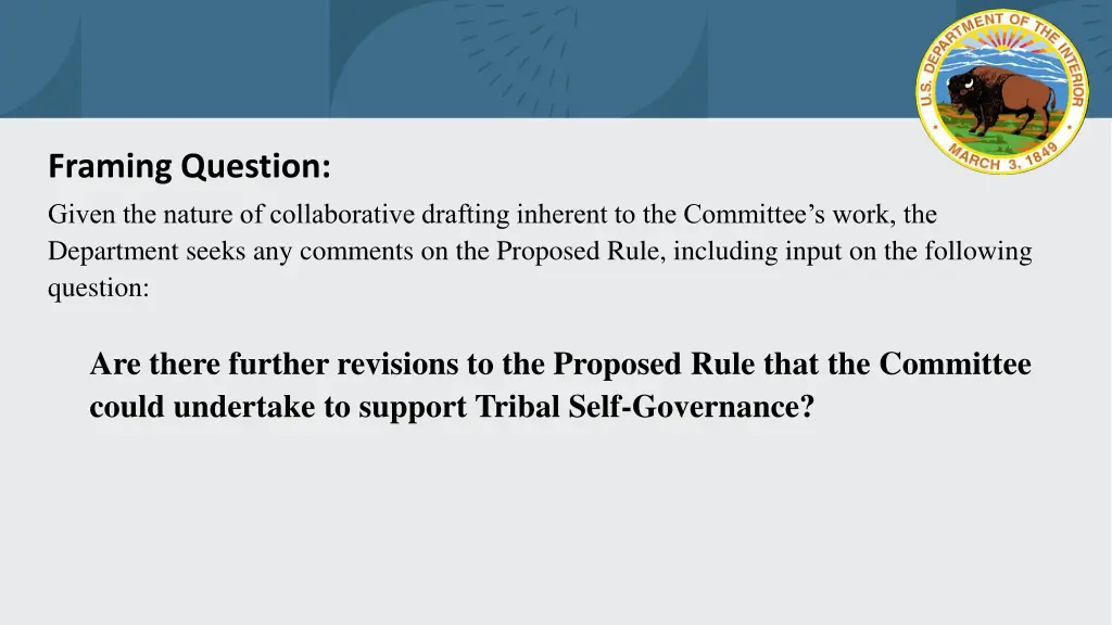 framing question given the nature