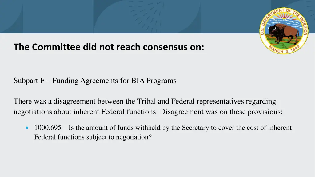 the committee did not reach consensus on