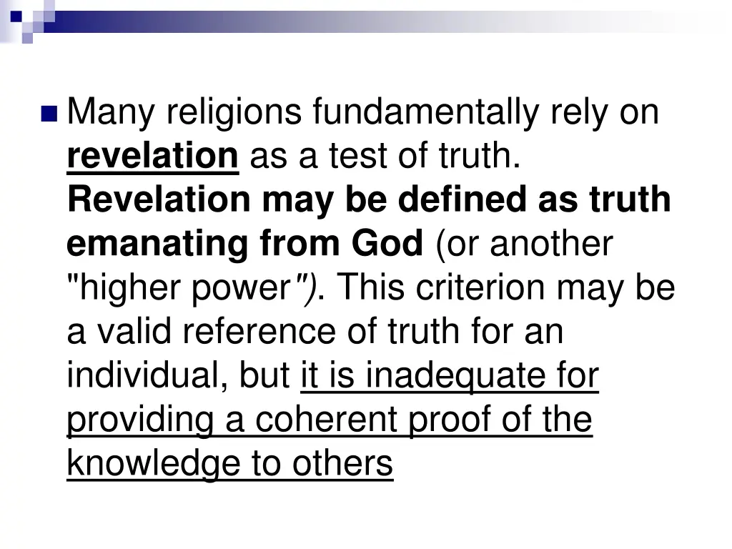 many religions fundamentally rely on revelation
