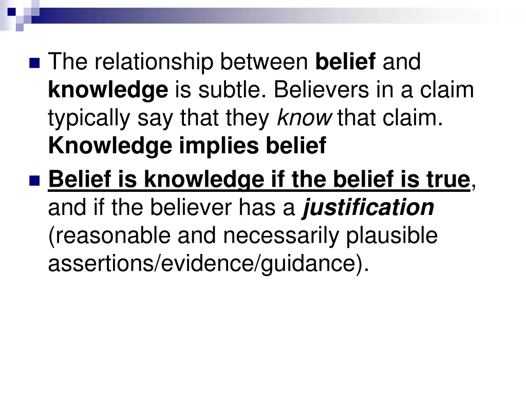 the relationship between belief and knowledge