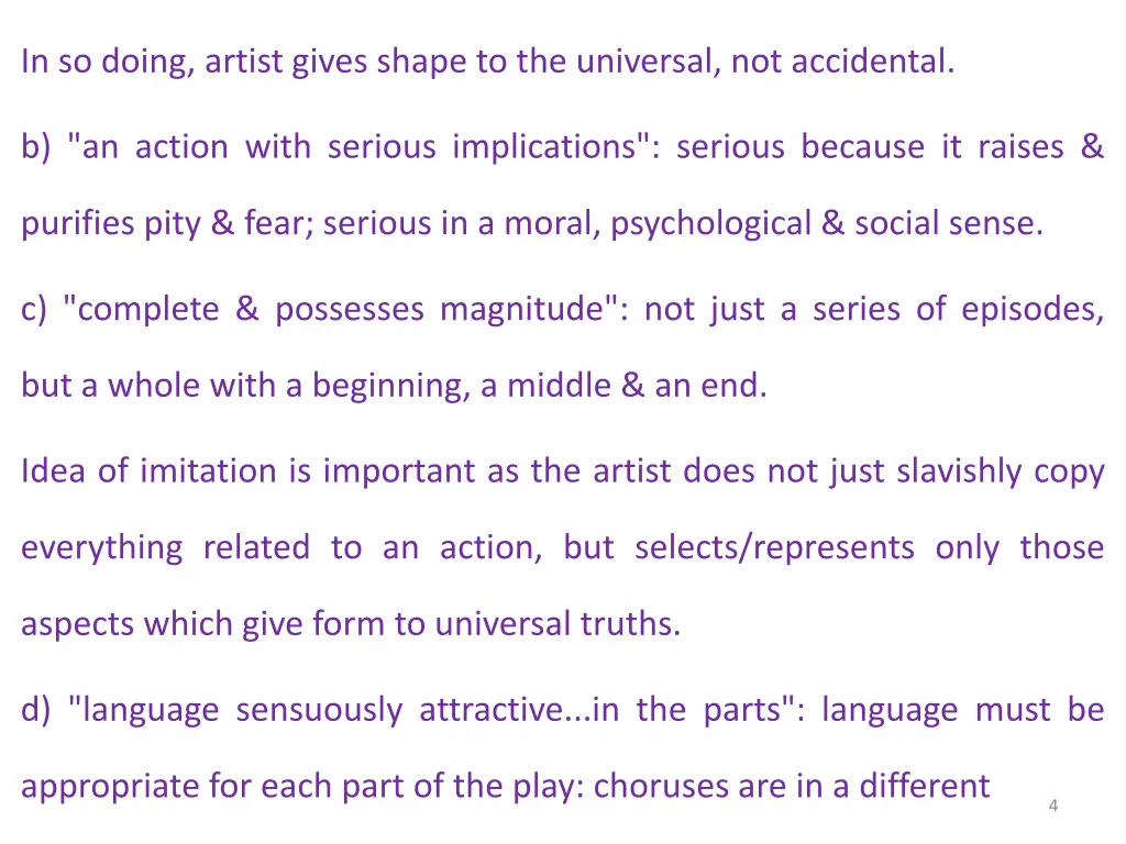 in so doing artist gives shape to the universal