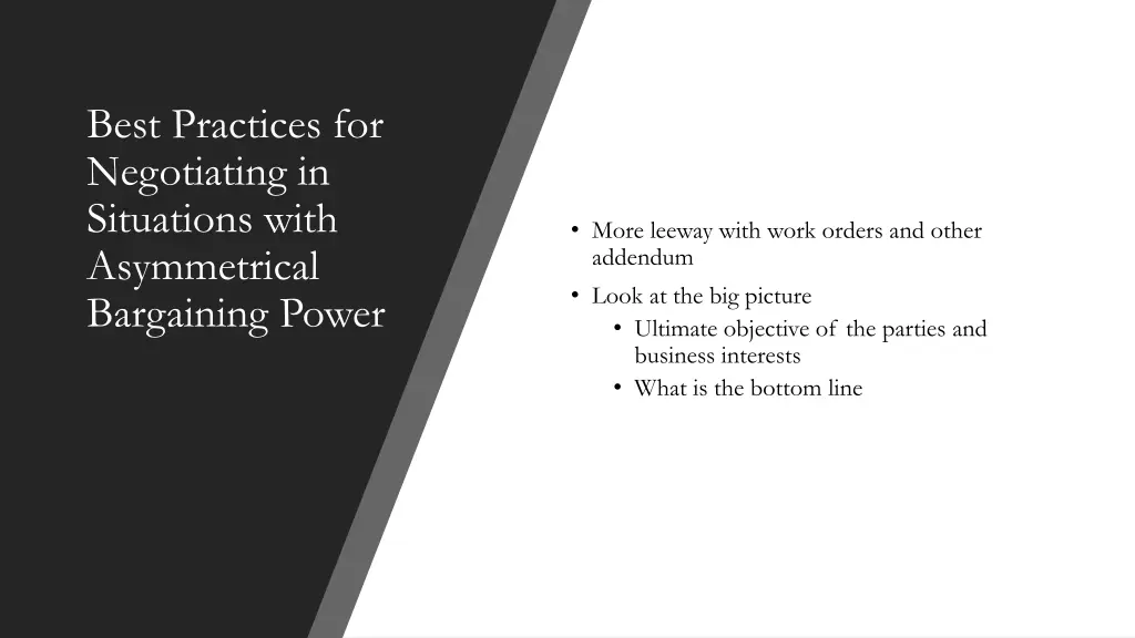 best practices for negotiating in situations with 1