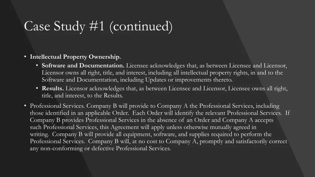case study 1 continued