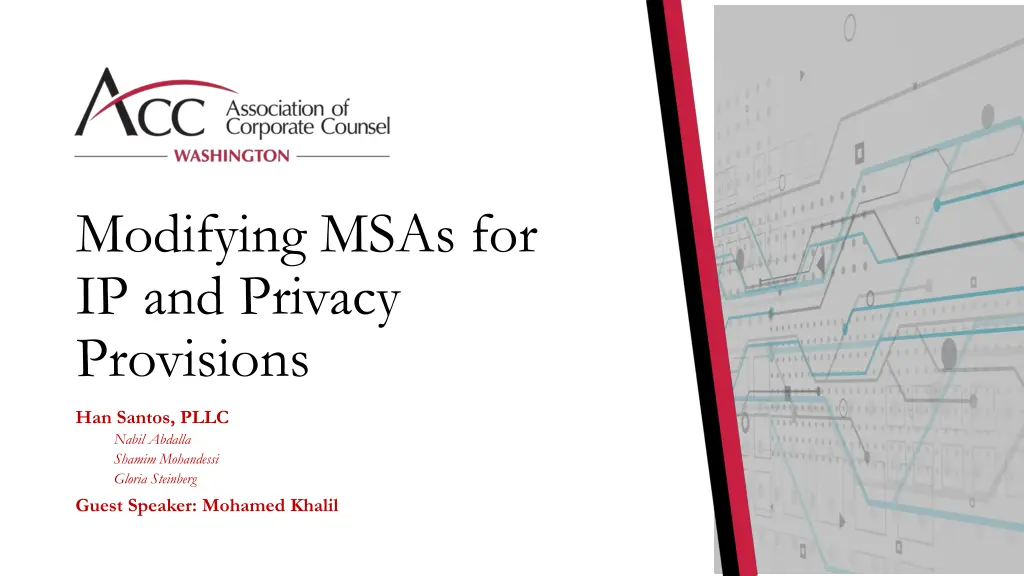 modifying msas for ip and privacy provisions