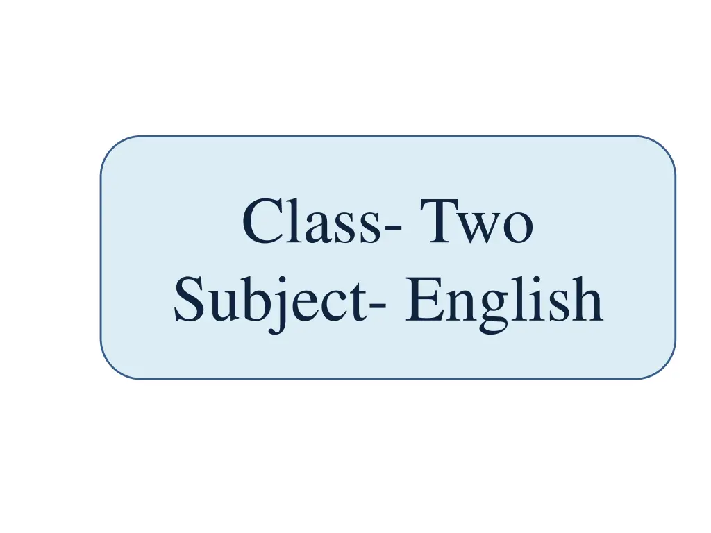 class two subject english