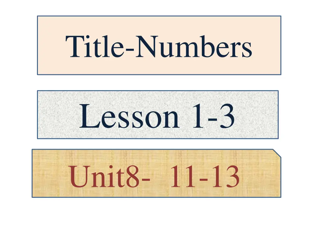 title numbers
