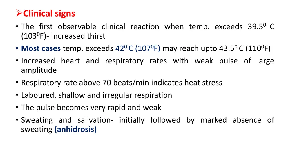 clinical signs the first observable clinical