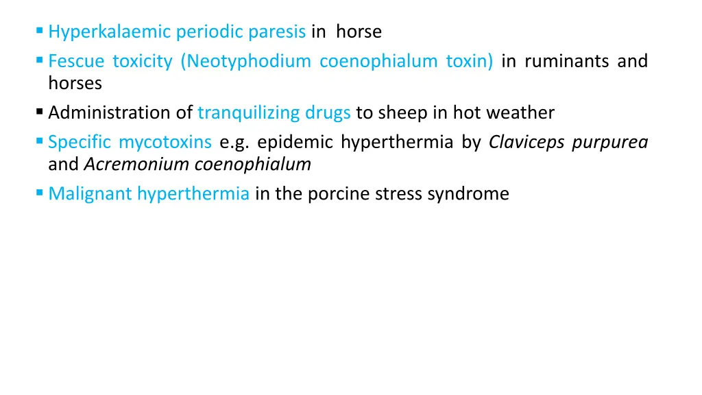 hyperkalaemic periodic paresis in horse fescue