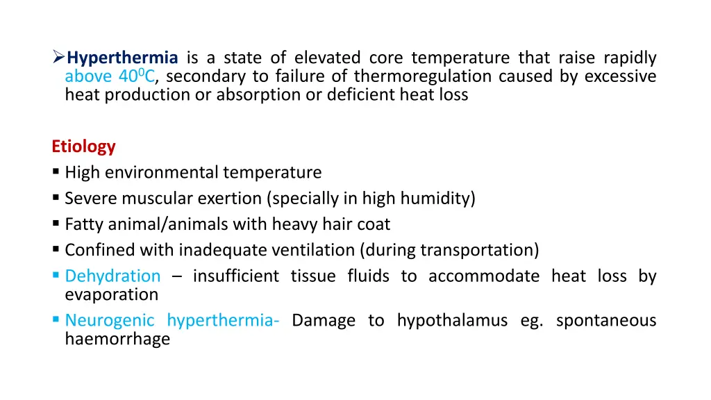 hyperthermia is a state of elevated core