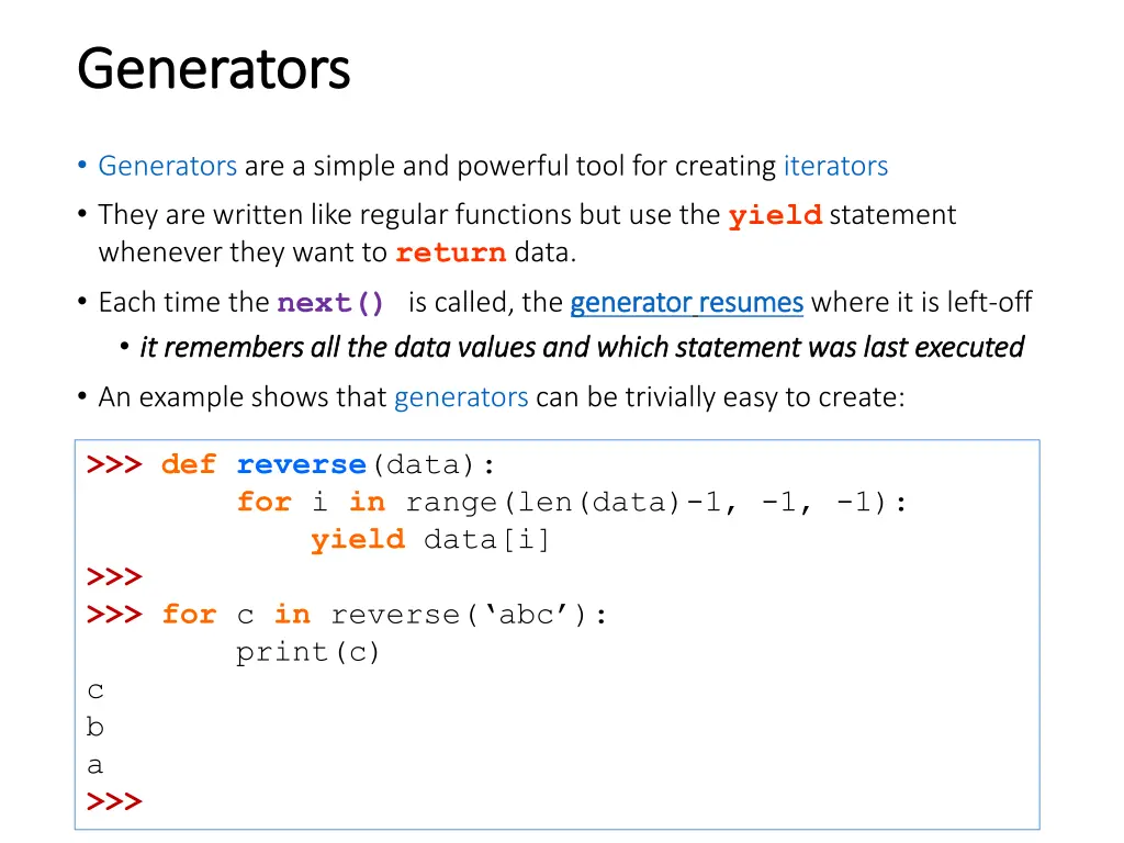 generators generators