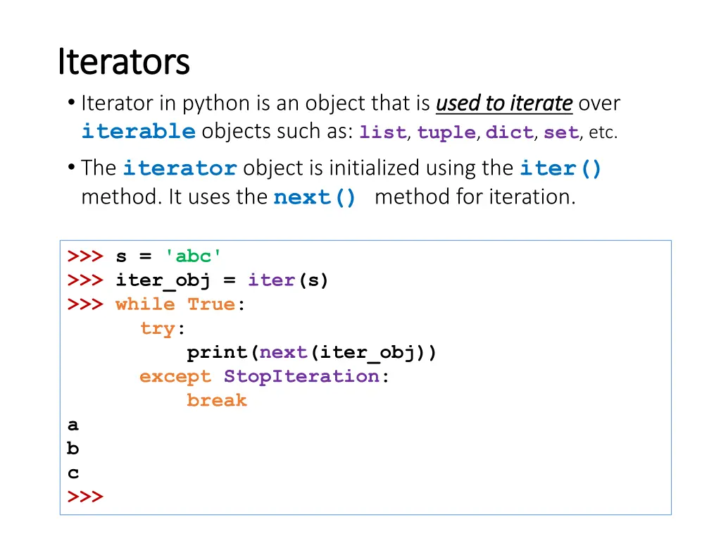iterators iterators iterator in python
