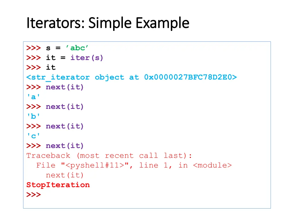 iterators simple example iterators simple example