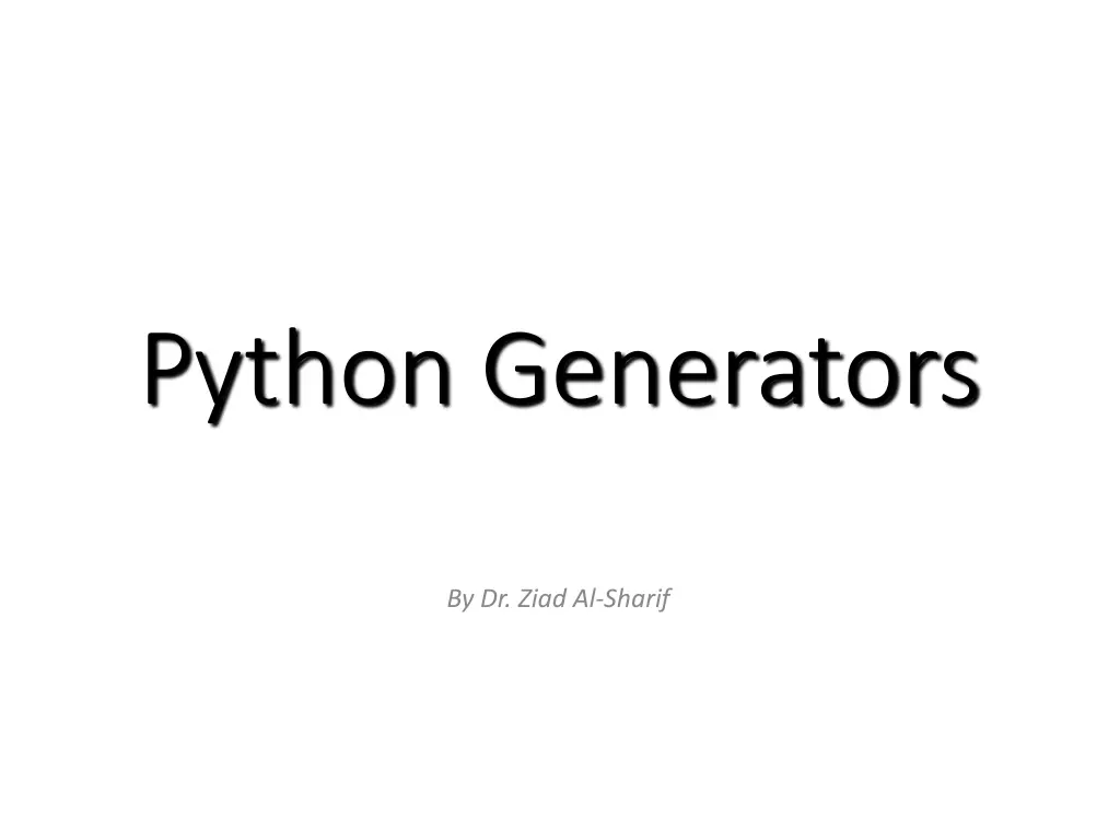 python generators