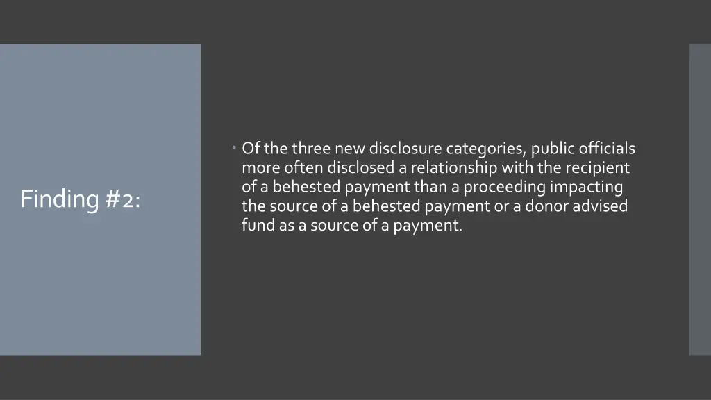 of the three new disclosure categories public