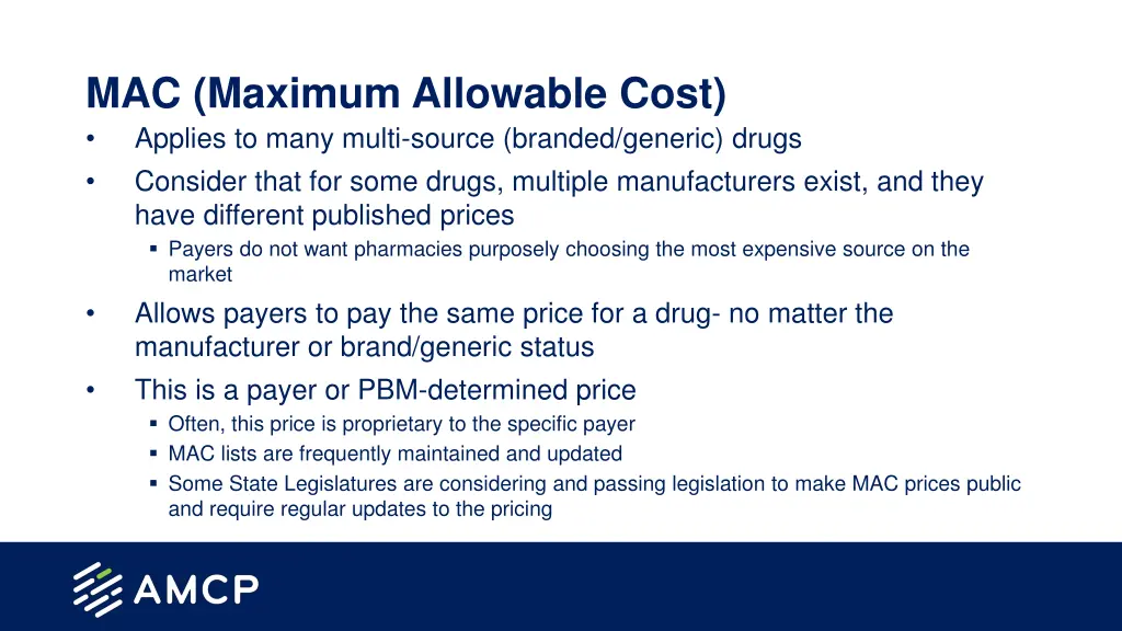 mac maximum allowable cost applies to many multi
