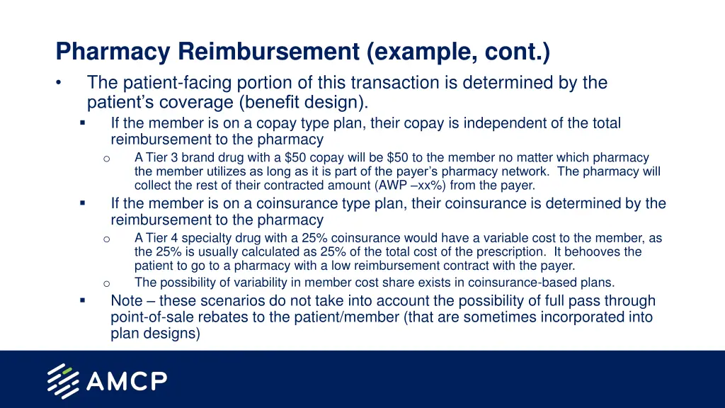 pharmacy reimbursement example cont the patient