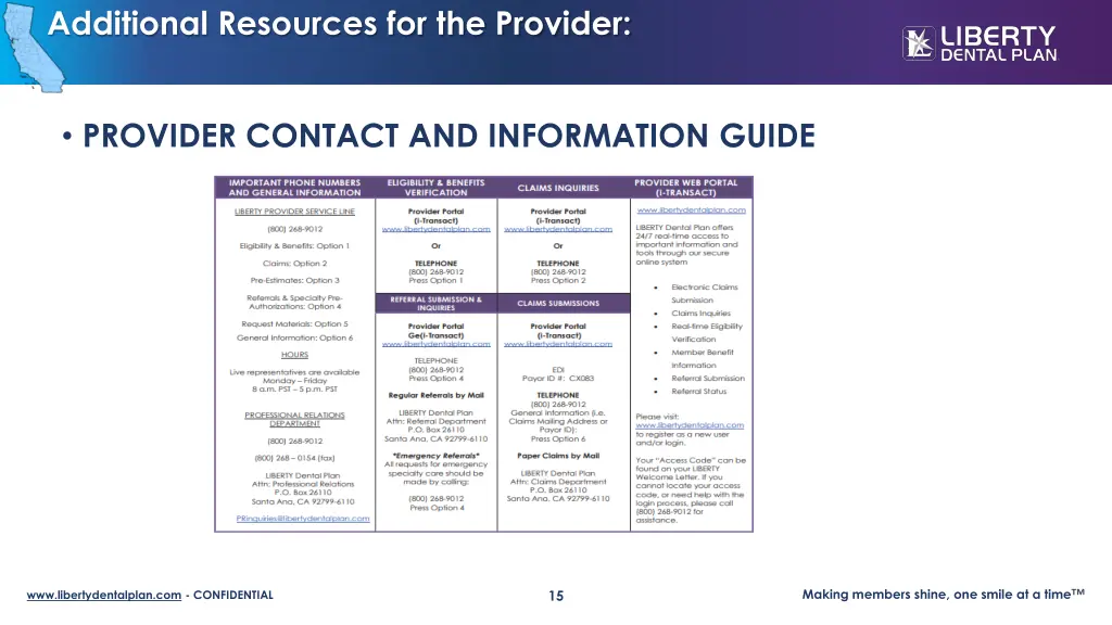 additional resources for the provider