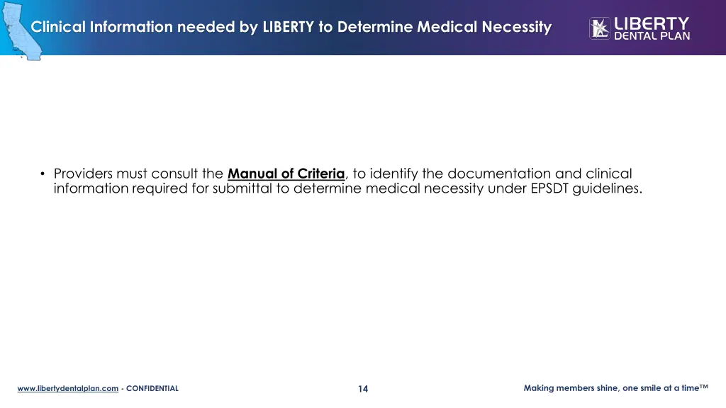 clinical information needed by liberty