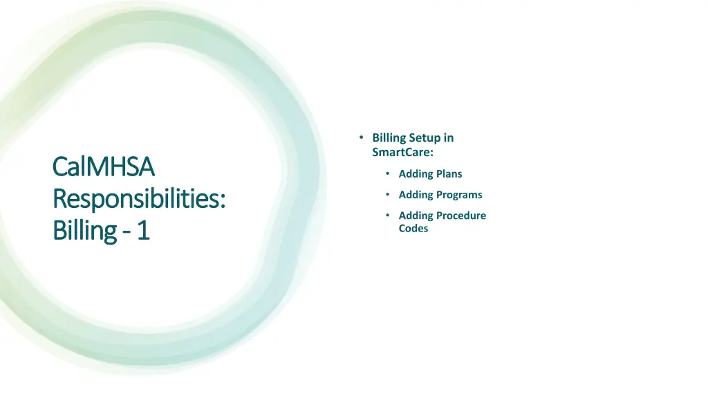 billing setup in smartcare