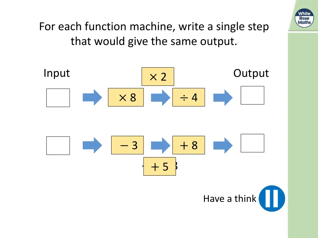 for each function machine write a single step