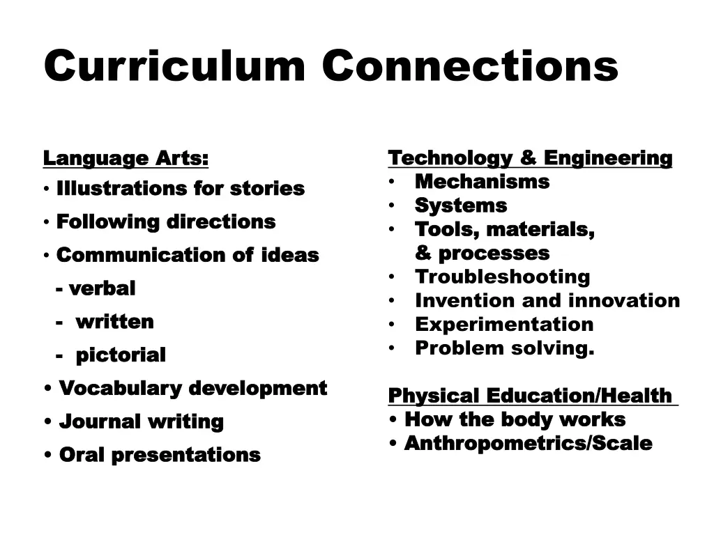 curriculum connections 1